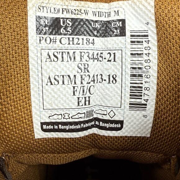 Carhartt Waterproof Moc Toe 6" Wedge Work Boots Brown US Women's 6.5 M NEW - Picture 6 of 15